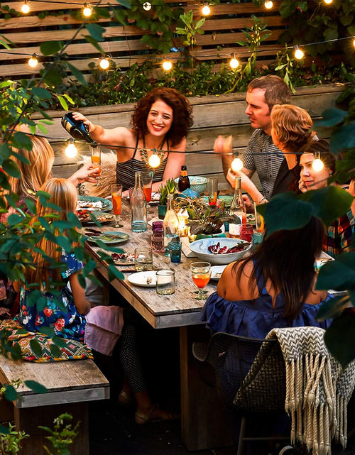 Load image into Gallery viewer, 50FT LED G40 Globe String Lights, Shatterproof Outdoor Patio String Lights with 50+2 Dimmable Edison Bulbs, 50 Backyard Hanging Bistro Light Waterproof for Balcony Party Wedding Market Cafe
