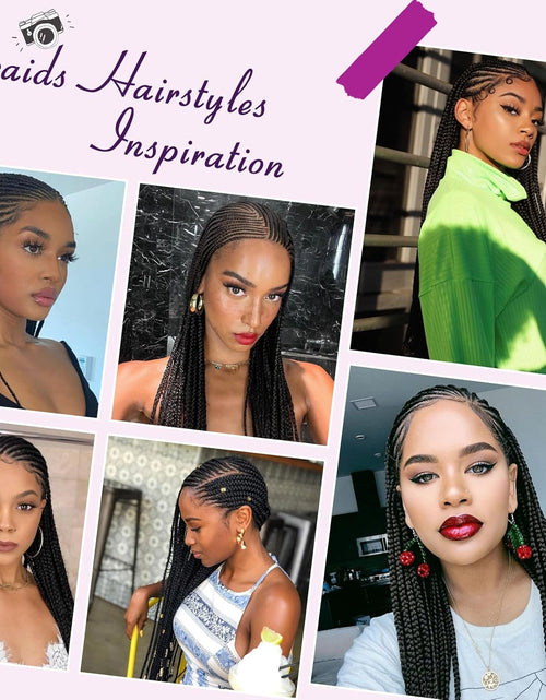 Load image into Gallery viewer, 13X8 HD Lace Front Cornrow Braided Wigs Leomonde Box Braid Wig with Baby Hair 36 Inch Long Black Braided Hair Wig for Women
