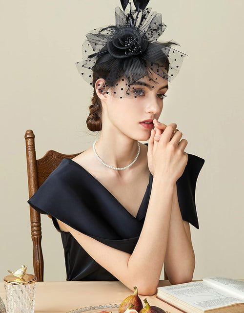 Load image into Gallery viewer, Fascinator Hats for Women Tea Party Hat Kentucky Fascinators Headband Derby Hats Wedding Carnival
