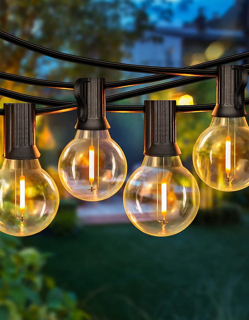 Load image into Gallery viewer, 50FT LED G40 Globe String Lights, Shatterproof Outdoor Patio String Lights with 50+2 Dimmable Edison Bulbs, 50 Backyard Hanging Bistro Light Waterproof for Balcony Party Wedding Market Cafe
