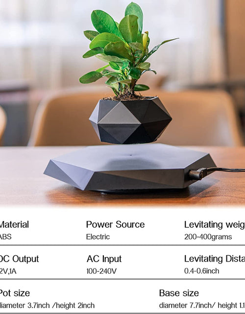 Load image into Gallery viewer, Levitating Plant Pot, Magnetic Levitation Flower Pot Rotating Planters Suspension Floating Plant Succulents Potted for Home Living Room Office Desk Decoration (Black)
