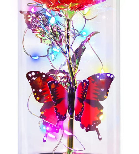 Galaxy Flowers Rose Birthday Gift for Women Mom Grandma, Enchanted Infinity Rose in Glass Dome, Valentines Rose Gifts for Valentine'S Day Mother'S Day Anniversary Wedding