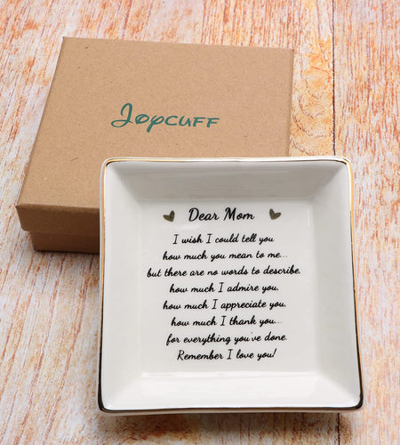 Gifts for Mom Birthday Unique from Daughter Ring Trinket Dish Tray Jewelry Ring Holder Mother'S Day Thanksgiving Day Christmas Gifts for Mama Mother