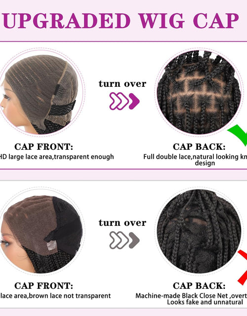 Load image into Gallery viewer, 13X8 HD Lace Front Cornrow Braided Wigs Leomonde Box Braid Wig with Baby Hair 36 Inch Long Black Braided Hair Wig for Women

