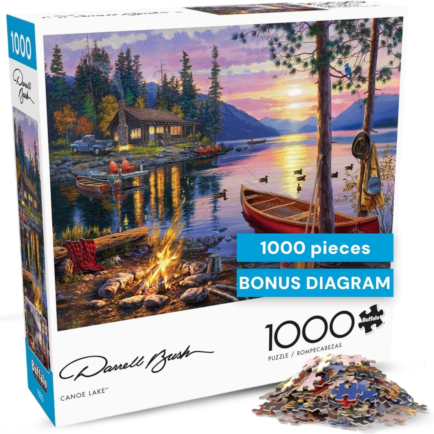 - Darrell Bush - Canoe Lake - 1000 Piece Jigsaw Puzzle