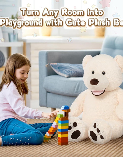 Load image into Gallery viewer, Giant Teddy Bear with Big Footprints Big Teddy Bear Plush Stuffed Animals (Beige, 39 Inches)
