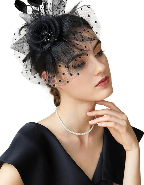 Load image into Gallery viewer, Fascinator Hats for Women Tea Party Hat Kentucky Fascinators Headband Derby Hats Wedding Carnival
