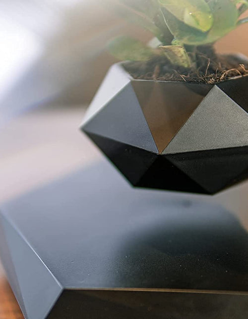 Load image into Gallery viewer, Levitating Plant Pot, Magnetic Levitation Flower Pot Rotating Planters Suspension Floating Plant Succulents Potted for Home Living Room Office Desk Decoration (Black)
