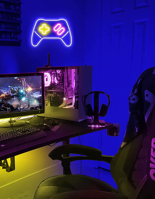 Load image into Gallery viewer, Game Controller Neon Signs – Gamepad/Game Remote Neon Sign for Video/Pc Gamer, Teen Boys' Gift - Game Zone LED Signs for Wall, Bedroom, Game Room Decor - Cool Gaming Console Neon Light
