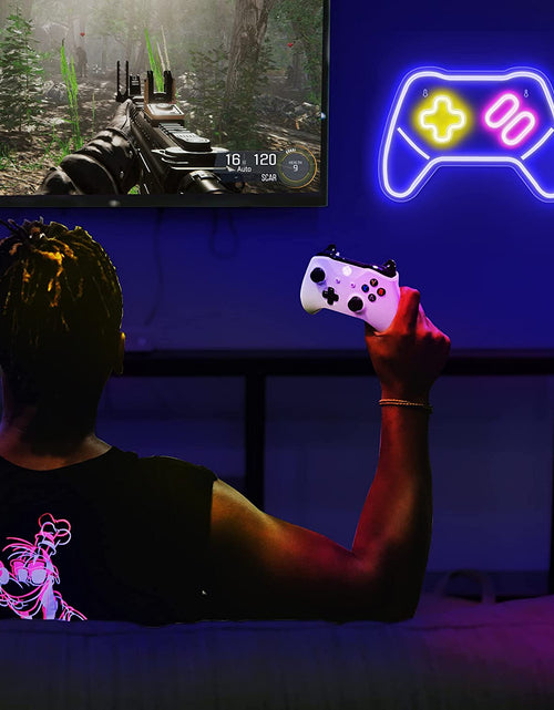 Load image into Gallery viewer, Game Controller Neon Signs – Gamepad/Game Remote Neon Sign for Video/Pc Gamer, Teen Boys' Gift - Game Zone LED Signs for Wall, Bedroom, Game Room Decor - Cool Gaming Console Neon Light
