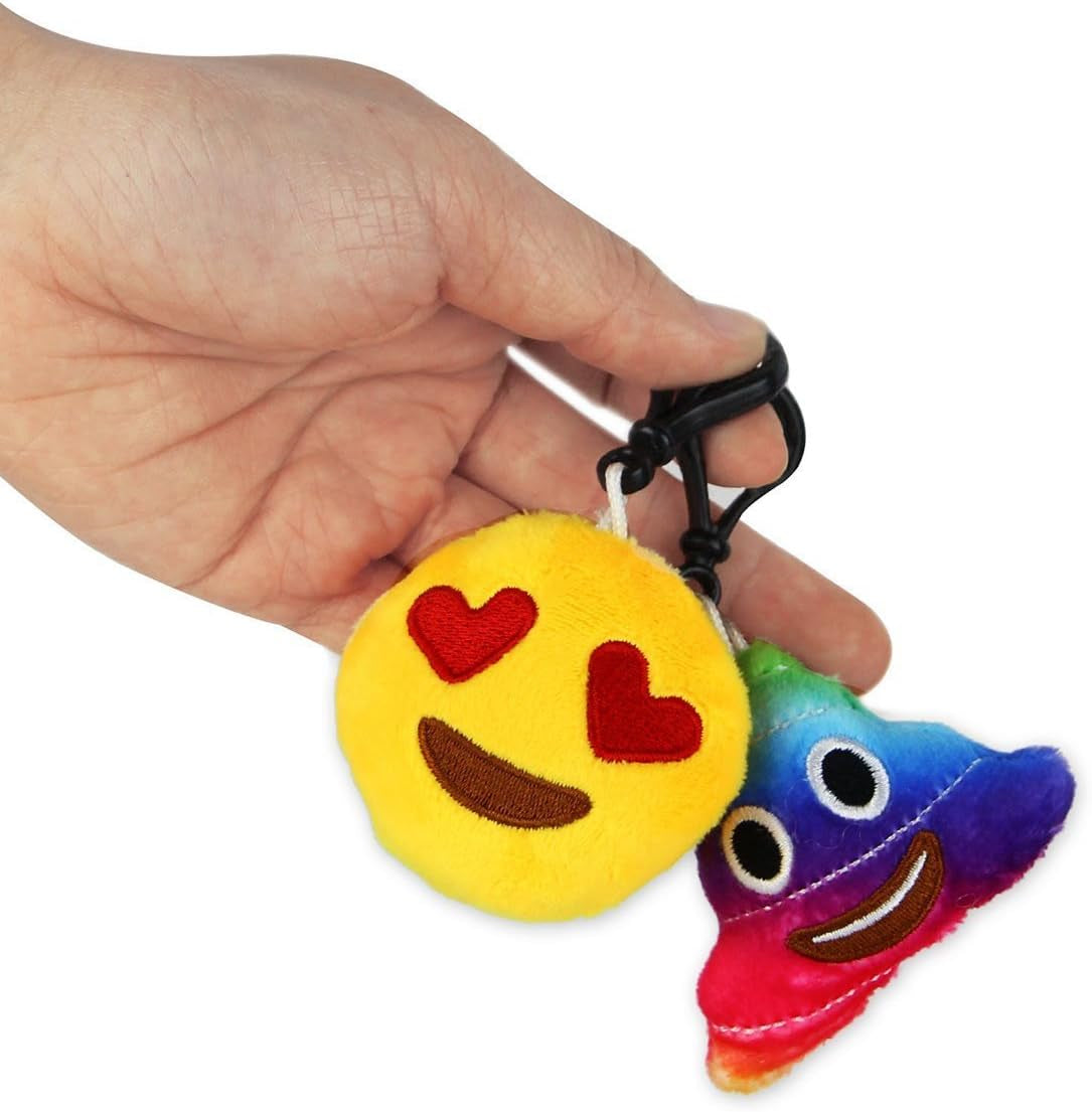 Emoticon Keychain Mini Cute Plush Pillows, Party Favors for Kids Valentine'S Day Gifts / Birthday Party Supplies, Emoticon Gifts Toys Carnival Prizes for Kids (64 Pack)