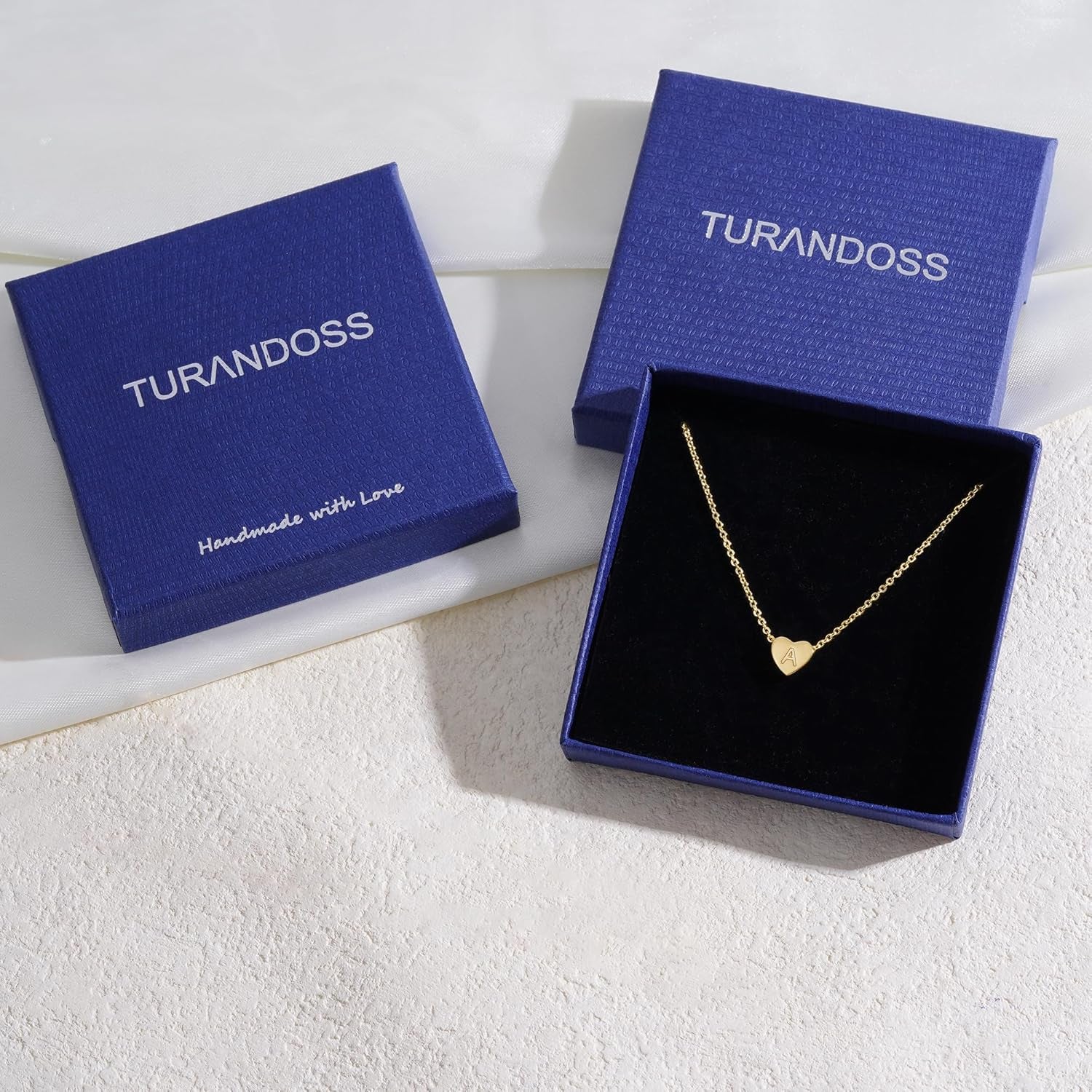 Heart Initial Necklaces for Women Girls - 14K Gold Filled Heart Pendant Letter Alphabet Necklace Tiny Initial Necklaces for Women Kids Child Heart Letter Initial Necklace Birthday Gifts for Girls