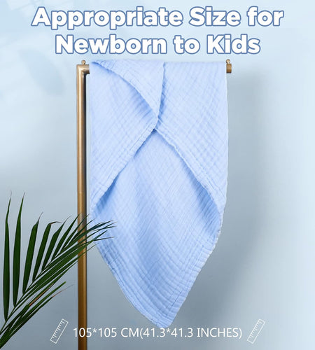 Baby Muslin Bath Towels, Super Soft Cotton Receiving Blanket for Baby'S Delicate Skin,2Pack 41.3 X41.3 Inches Swaddle Blanket for Newborns Toddlers Boy Girl,Baby Registry as Shower