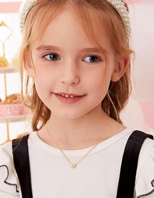Load image into Gallery viewer, Heart Initial Necklaces for Women Girls - 14K Gold Filled Heart Pendant Letter Alphabet Necklace Tiny Initial Necklaces for Women Kids Child Heart Letter Initial Necklace Birthday Gifts for Girls
