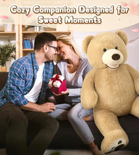 Big Plush Giant Teddy Bear Premium Soft Stuffed Animals Light Brown,51 Inches