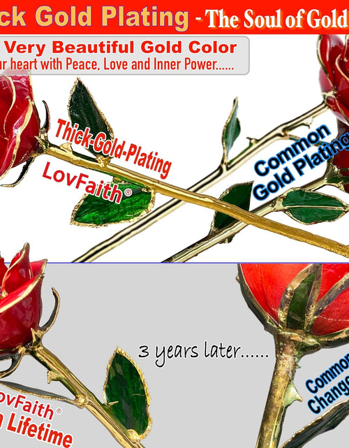 Load image into Gallery viewer, 24K Gold Dipped Real Rose with Crystal Stand, Anniversary Valentines Day Romantic Gift for Her Wife Mom
