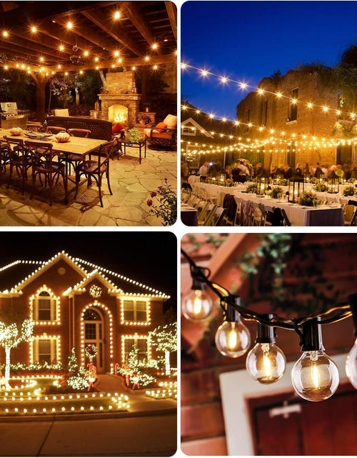 Load image into Gallery viewer, 50FT LED G40 Globe String Lights, Shatterproof Outdoor Patio String Lights with 50+2 Dimmable Edison Bulbs, 50 Backyard Hanging Bistro Light Waterproof for Balcony Party Wedding Market Cafe
