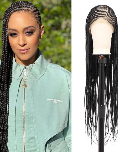 Load image into Gallery viewer, 13X8 HD Lace Front Cornrow Braided Wigs Leomonde Box Braid Wig with Baby Hair 36 Inch Long Black Braided Hair Wig for Women
