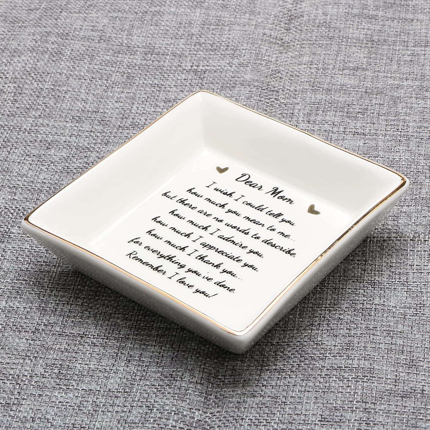 Gifts for Mom Birthday Unique from Daughter Ring Trinket Dish Tray Jewelry Ring Holder Mother'S Day Thanksgiving Day Christmas Gifts for Mama Mother