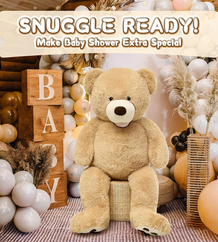 Big Plush Giant Teddy Bear Premium Soft Stuffed Animals Light Brown,51 Inches