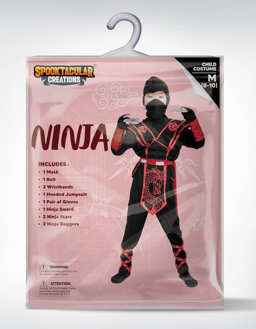 Load image into Gallery viewer, Ninja Dragon Red Costume Outfit Set for Kids Halloween Dress up Party
