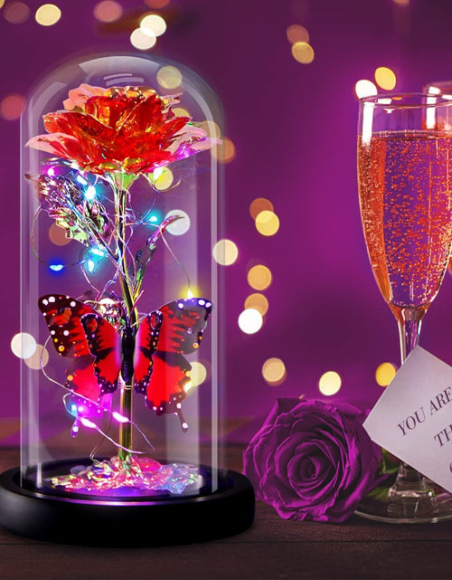Load image into Gallery viewer, Galaxy Flowers Rose Birthday Gift for Women Mom Grandma, Enchanted Infinity Rose in Glass Dome, Valentines Rose Gifts for Valentine'S Day Mother'S Day Anniversary Wedding
