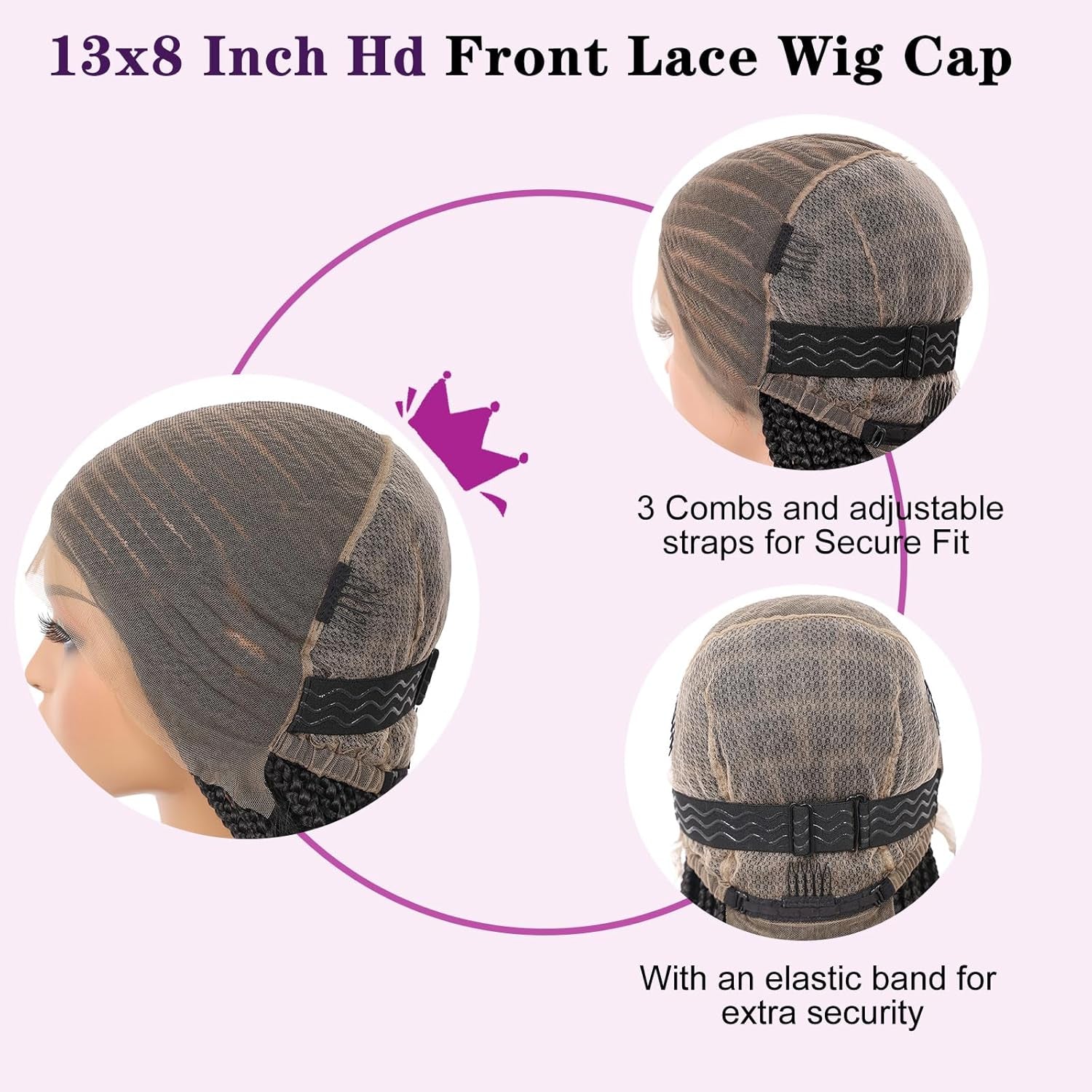 13X8 HD Lace Front Cornrow Braided Wigs Leomonde Box Braid Wig with Baby Hair 36 Inch Long Black Braided Hair Wig for Women