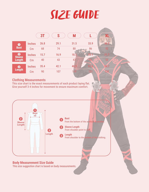 Load image into Gallery viewer, Ninja Dragon Red Costume Outfit Set for Kids Halloween Dress up Party
