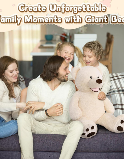 Load image into Gallery viewer, Giant Teddy Bear with Big Footprints Big Teddy Bear Plush Stuffed Animals (Beige, 39 Inches)
