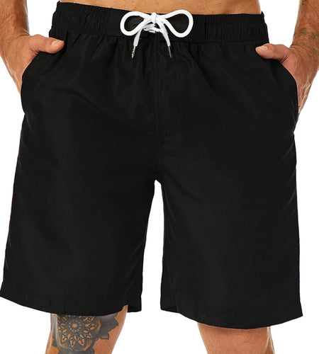 Mens Swim Trunks Long, Quick Dry Boardshorts, 9 Inches Inseam Bathing Suits with Mesh Lining