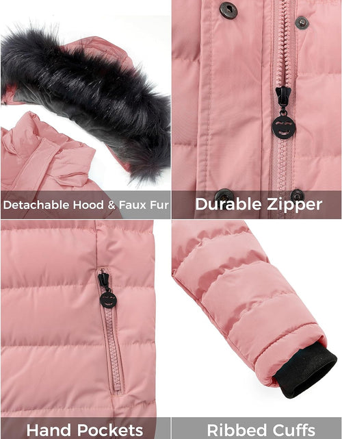 Load image into Gallery viewer, Girls' Puffer Jacket Soft Fleece Lined Warm Hooded Winter Coat
