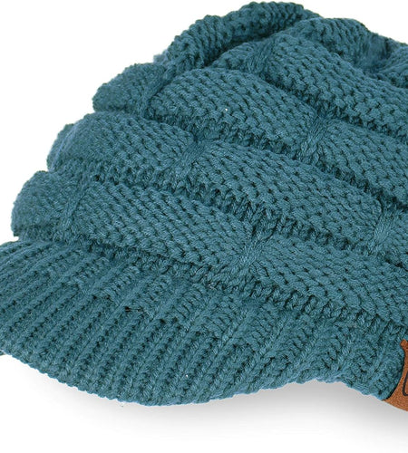 Hatsandscarf Exclusives Women'S Ribbed Knit Hat with Brim (YJ-131)(YJ-2023)