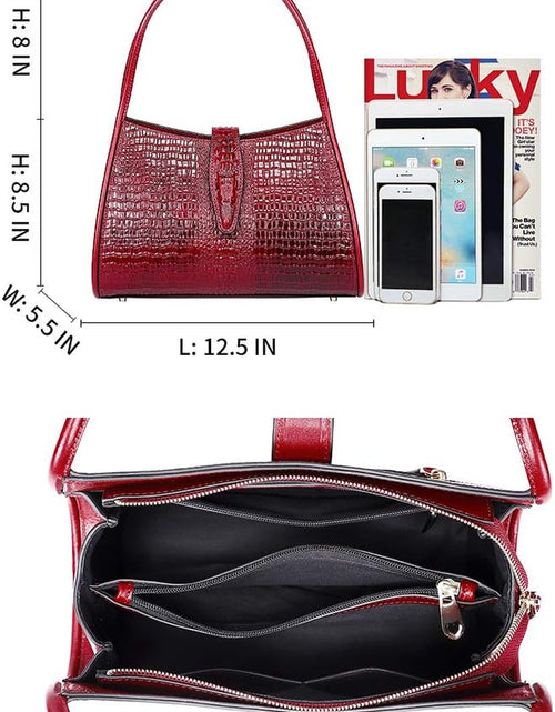 Load image into Gallery viewer, Designer Shoulder Purses Crocodile Handbags for Women Leather Hobo Bags
