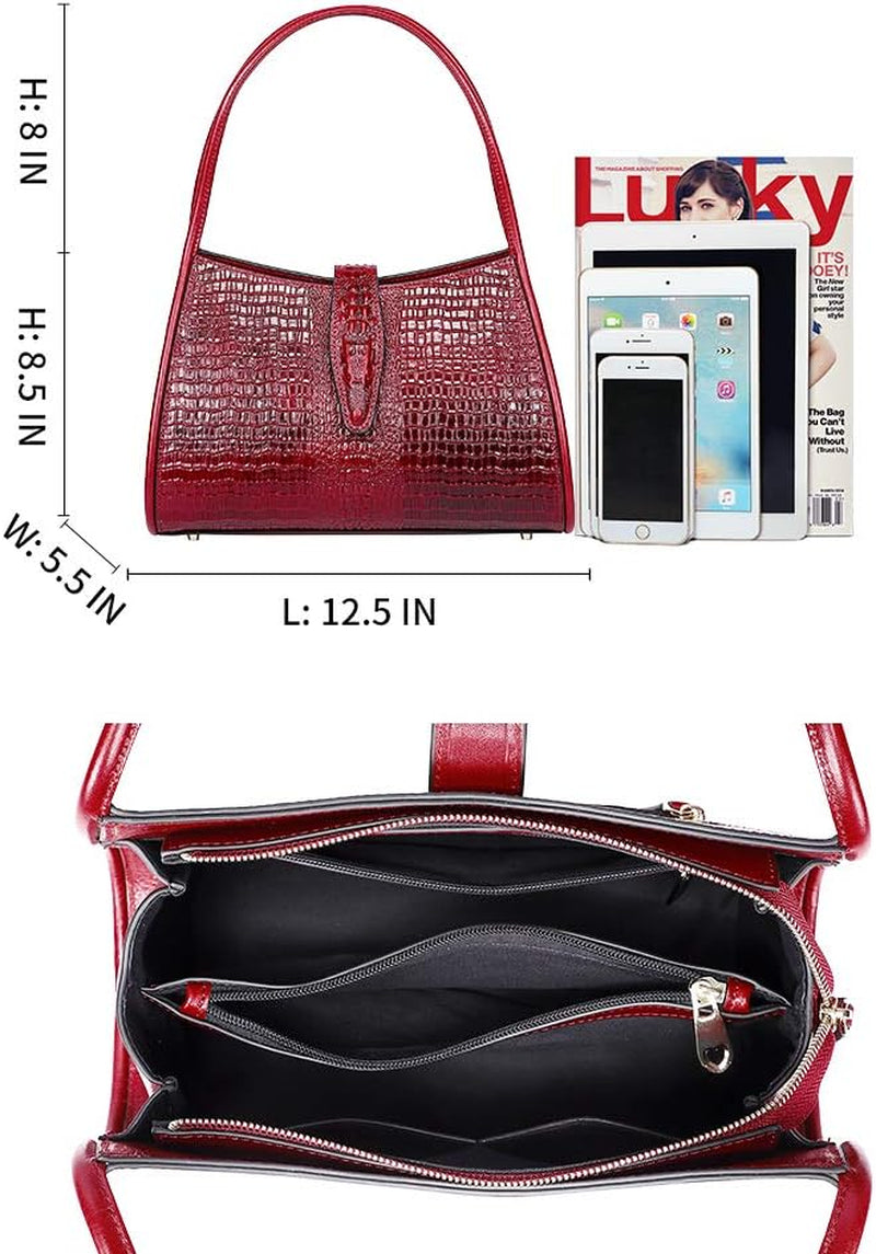 Designer Shoulder Purses Crocodile Handbags for Women Leather Hobo Bags