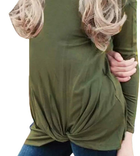 Girls Casual Tunic Tops Knot Front Long Sleeve Loose Soft Blouse T-Shirt Size 4-13