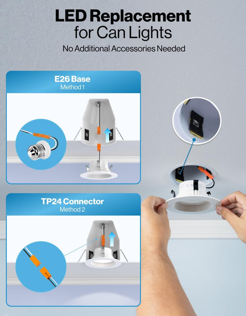 Load image into Gallery viewer, Sunco 4 Pack Retrofit LED Recessed Lighting 4 Inch, 4000K Cool White, Dimmable Can Lights, Baffle Trim, 11W=60W, 660LM, Damp Rated - ETL
