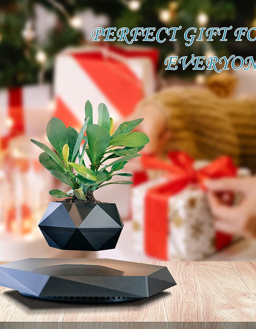 Load image into Gallery viewer, Levitating Plant Pot, Magnetic Levitation Flower Pot Rotating Planters Suspension Floating Plant Succulents Potted for Home Living Room Office Desk Decoration (Black)
