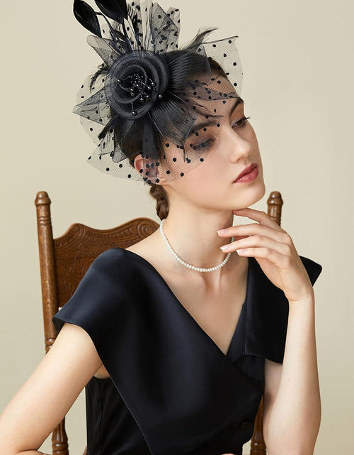 Load image into Gallery viewer, Fascinator Hats for Women Tea Party Hat Kentucky Fascinators Headband Derby Hats Wedding Carnival
