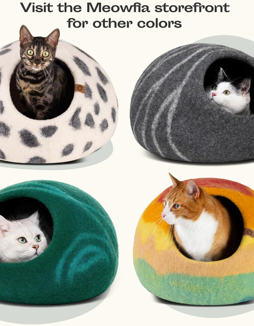Load image into Gallery viewer, Cat Cave – Premium Felt Cat Bed for Indoor Cats, Handmade Merino Wool (Dark Grey, Medium)
