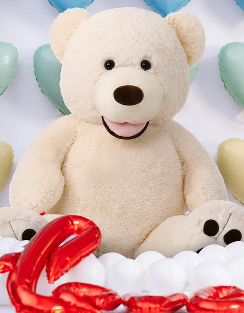 Load image into Gallery viewer, Giant Teddy Bear with Big Footprints Big Teddy Bear Plush Stuffed Animals (Beige, 39 Inches)
