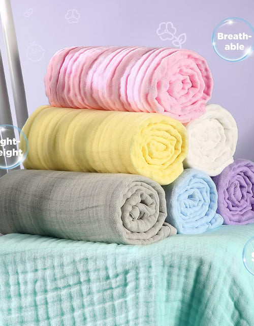 Load image into Gallery viewer, Baby Muslin Bath Towels, Super Soft Cotton Receiving Blanket for Baby'S Delicate Skin,2Pack 41.3 X41.3 Inches Swaddle Blanket for Newborns Toddlers Boy Girl,Baby Registry as Shower
