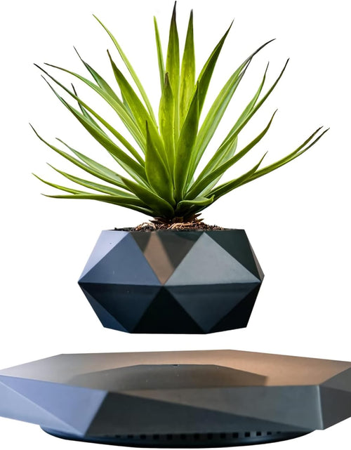 Load image into Gallery viewer, Levitating Plant Pot, Magnetic Levitation Flower Pot Rotating Planters Suspension Floating Plant Succulents Potted for Home Living Room Office Desk Decoration (Black)
